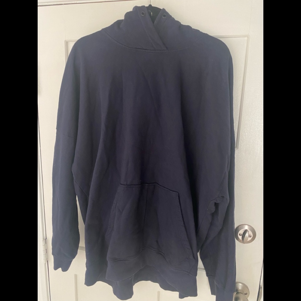 Daniel Patrick mens hoodie sweatshirt medium navy blue loose fit designer